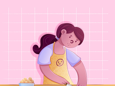 Making dinner - vector illustration