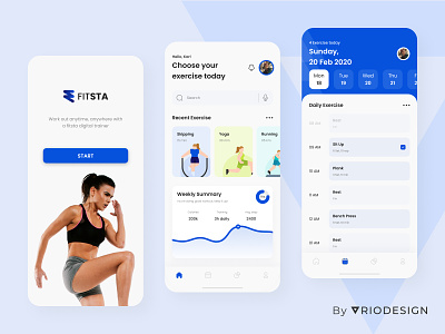 Fitsta Fitness Mobile app UI