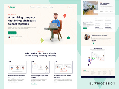 YoCareer recruiting company Website UI