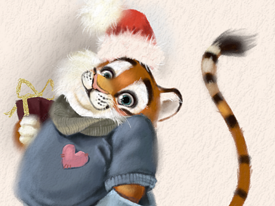 Gift animal animals cute illustration digital art illustration newyear winter