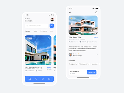 Villa Booking App / UI Concept app design typography ui ux