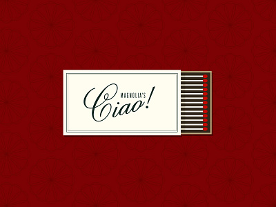 Ciao! flowers illustrator italian magnolia matchbox pattern red restaurant