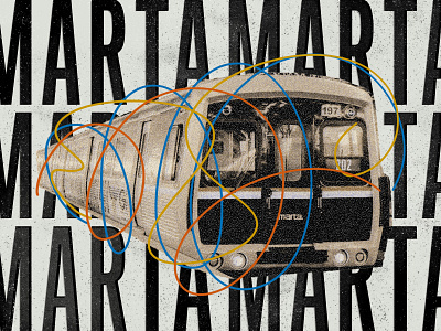 MARTA blue blueprint color fast grit grunge marta misaligned orange photoshop public rail texture train transportation vintage yellow