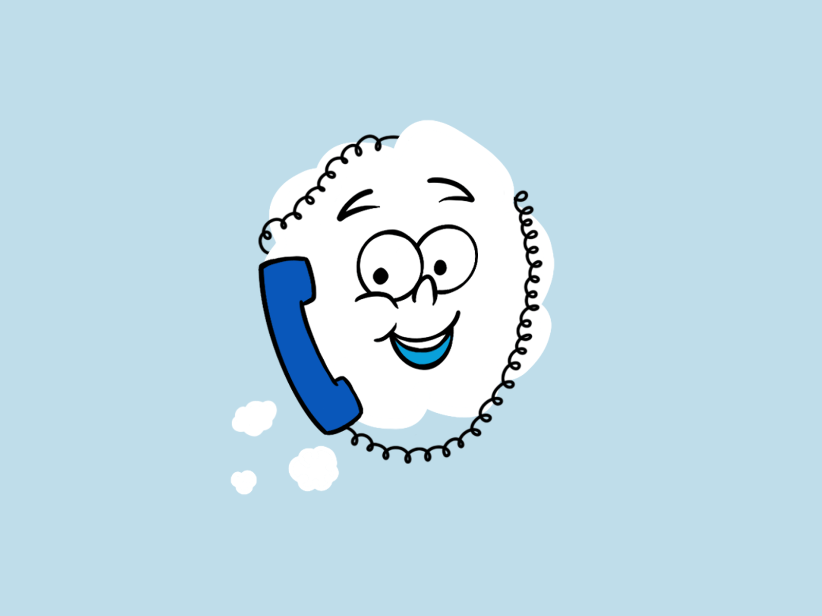 Peter Ponder 90s animation blue cartoon character cloud connection corded phone design gif graphic design happy illustration illustrator motion photoshop talking thought vintage white