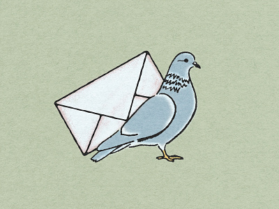 Carrier Pigeon birds color delivery design drawn graphic design green illustration illustrator mail paint paper pastel photoshop pigeon pulp simple sketch texture water color