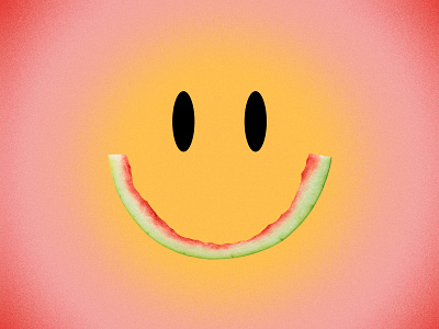 Melon Smiley branding color design fruit gradient graphic graphic design happy illustration illustrator melon photoshop pink rind smile summer summertime water watermelon yellow
