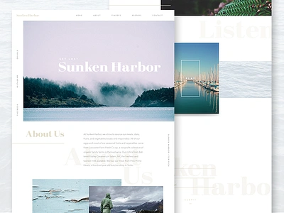 Sunken Harbor homepage landingpage sea typography ui ux webdesign website