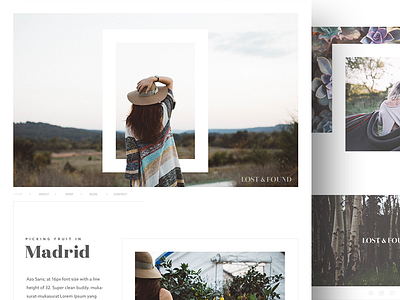 Lost And Found branding design fall fashion homepage landingpage layout typography ui webdesign white winter