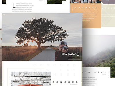 Max Curtwall | Photography blog branding design homepage landingpage layout photography sliders typography ui webdesign white