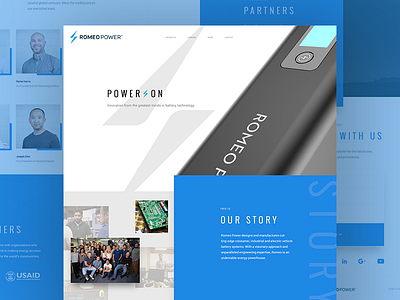 Romeo Power branding design homepage landingpage layout re design typography ui ux webdesign website