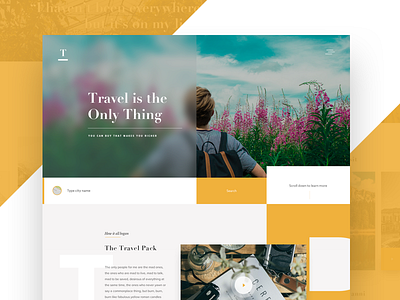 Travel Is The Only Thing branding design homepage landingpage layout re design typography ui ux webdesign website