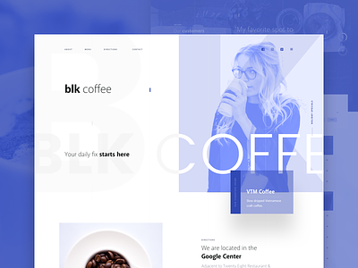 blk coffee branding design homepage layout re design typography ui ux webdesign website