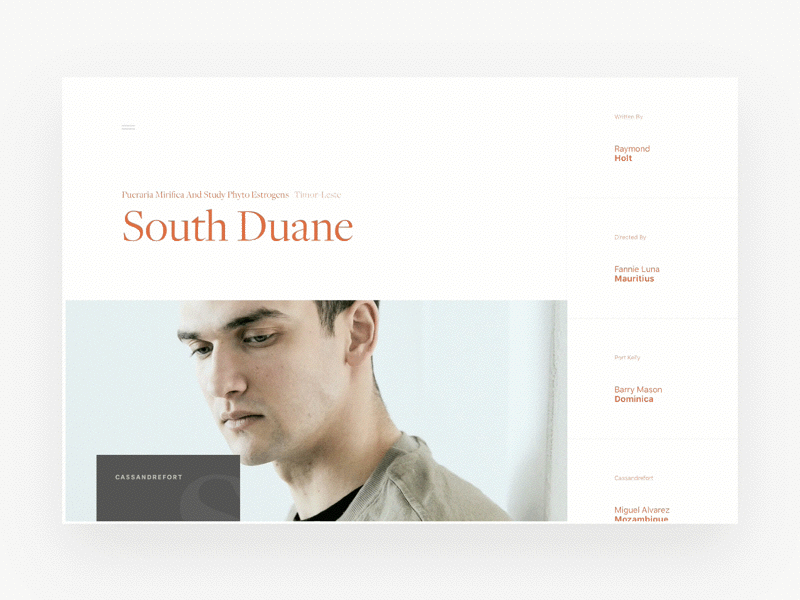 South Duane Hero Animation branding design homepage layout typography ui ui animation ux webdesign website