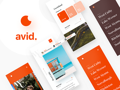 avid. app branding design homepage journal layout logo mobile typography ui ux webdesign website