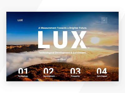 LUX Animated branding design homepage landingpage layout typography ui ux webdesign website