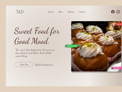 MD Food Landing page landingpage ui web design