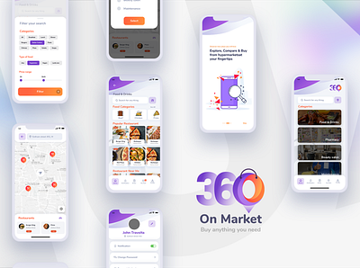 360 App beauty salon food app game design maintenance app market mobile app pharmacy app ui