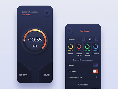 Timer App design fitness mobile app timer ui