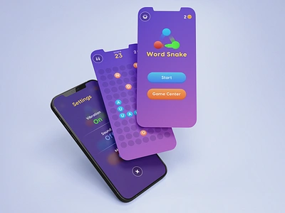 Word Snake Game app colors design game design ui words