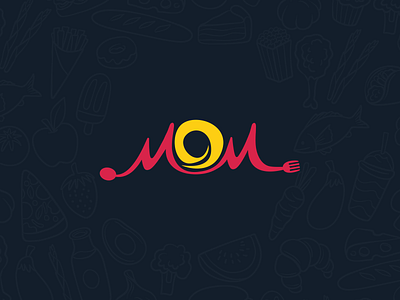 MOM app for delivery food branding design food logo