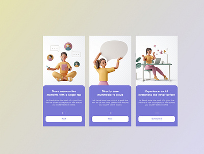 Onboarding For Social Platform design mobile mobile app onboarding ui