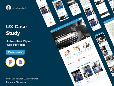 MechieLocate - UX Case Study automobile case study repair research ui user research users ux case study web design website