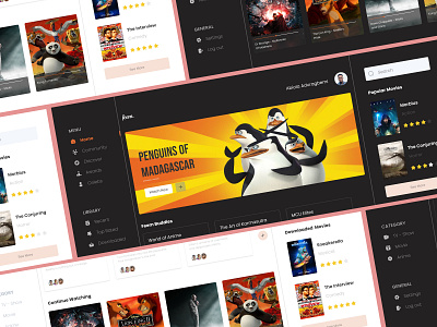 Feem - Movie Streaming Dashboard dashboard movie movie dashboard netflix streaming platform ui ui design