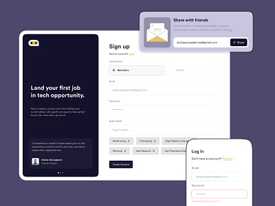 Sign Up Screens for Web and Mobile design log in sign up ui ui design web design