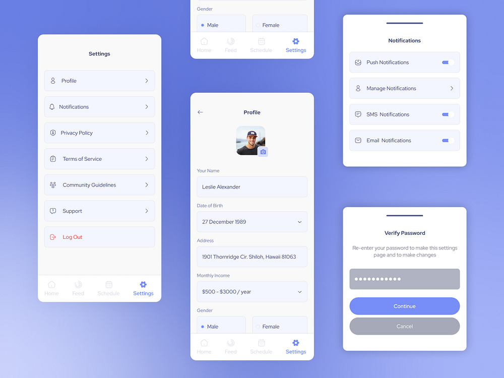 User Profile Mobile UI by Abiola Aduragbemi on Dribbble