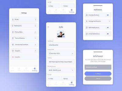 User Profile Mobile UI by Abiola Aduragbemi on Dribbble