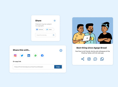 Share Modal design modal share modal ui web design web elements