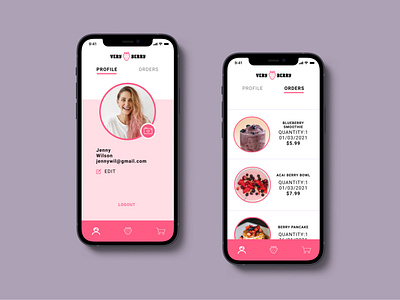 User Profile - Daily UI #006 006 app app design branding d006 daily ui dailyui delivery delivery app design graphic design illustration logo pink profile smoothie ui user profile ux vector