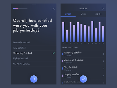 Daily Survey app application dash dashboard gradient ios iphone results search survey