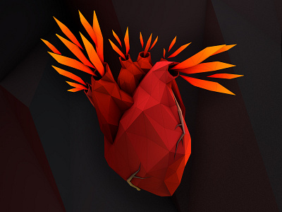 lowpoly heart for tattoo heart lowpoly tattoo