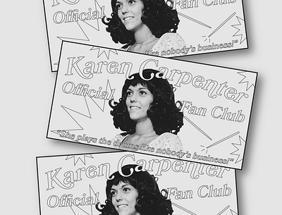 Karen Carpenter Official Fan Club bumper sticker design illustration merch design merchandise