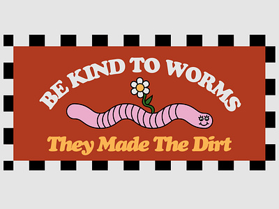 Worms bumper sticker design illustration merch design