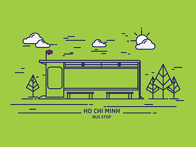 BUS STOP HO CHI MINH brand design icons logo