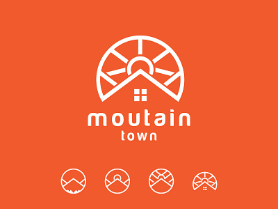 Moutain Town brand design icons lettering logo typo
