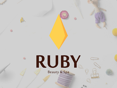 Logo Ruby Beauty and Spa art brand design graphic icon illustration line logo type