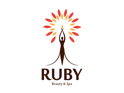 RUBY Beauty & Spa art brand crown design graphic icon illustration line logo type