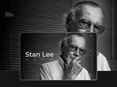 Landing page. Marvel's creator Stan Lee. design landing page typography ui ux web design