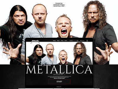 Landing page concept "Metallica" design landing page metallica music typography ui ux web design