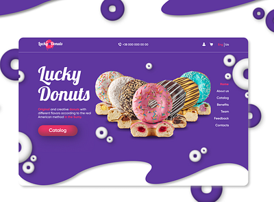 Landing page. Donut delivery. cart delivery design donut figma landing page ui ux web design website