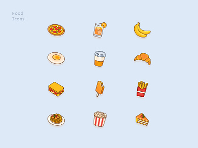 Food icon set design icon illustration ui ux