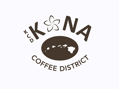 Kona Coffee District Logo branding design illustration logo typography