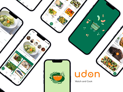 UDON | Recipe Apps With Videos - UI/UX Case Study figma grocery recipe ui ux uıdesign