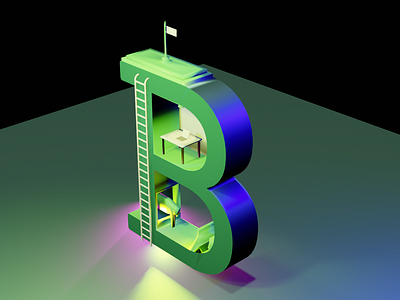 Letter B - day 02 3d 3d render animation blender blender 3d cycle design