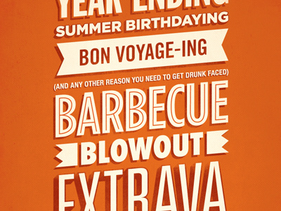 Extrava-Freaking-Ganza party poster type typography
