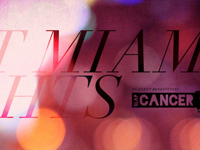 Hot Miami Nights benefit party type typography