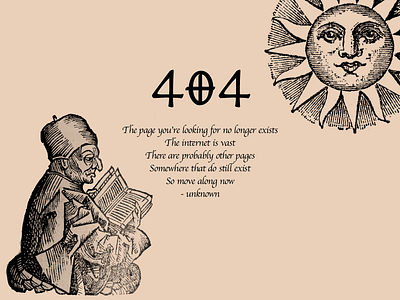 404 Page 404 404 page dailyui medieval middle ages retro woodcut